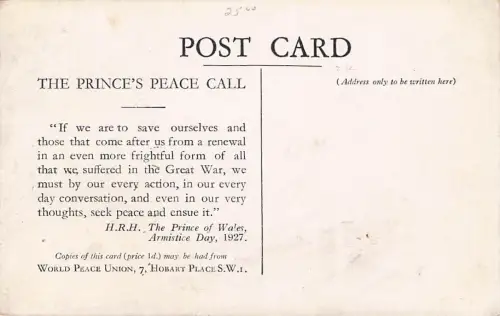 Friedensaufruf des Prinzen" ("The Prince's Peace Call") von H.R.H. -794722