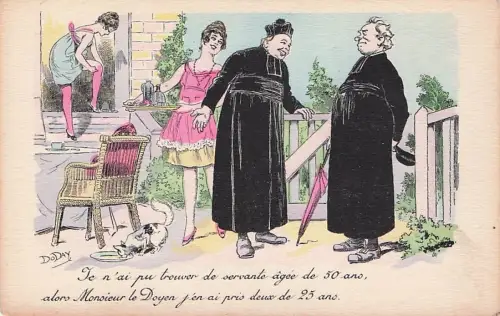 1910 ca. FRANKREICH HUMOR - Priester mit jungen Dienern - Postkarte ill -794658