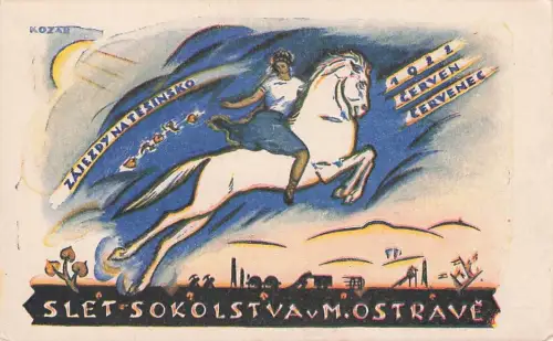 Ostrava Festival Turnfest Slet Sokolstva 1922 AK -794678