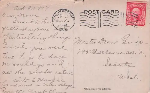 Waco Texas 1907 Buster Brown Goldstein adver card with mention Pawnee -794698