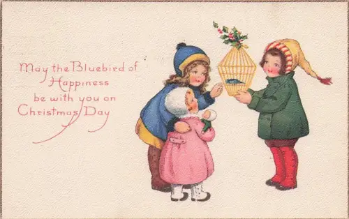 Postcard: Christmas, Gilt Edges, Series 951 A, Made In U. S. A., Posted 1920's -794814