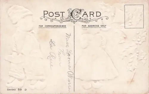 1915 Postcard 'Christmas Greetings' 'I Vill Gif Her Sumding Schweet' Used -794802