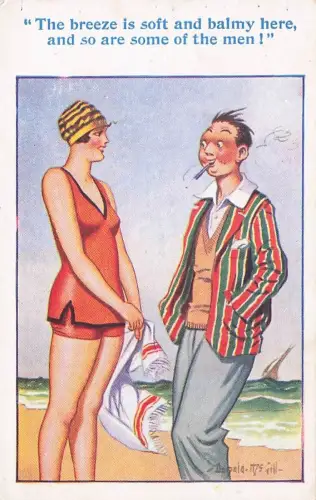 The breeze is soft and balmy here, and so are some of the men!" -794876