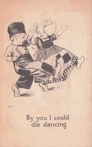 Dutch Children Comic Postcard Antique 1910s By You I Could Die Dancing -794936