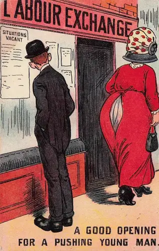 Labour Exchange Job Vacancies Old Comic Postcard -795040