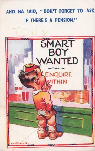 ALTE COMIC-POSTKARTE KLEINER JUNGE GUT GUT PLUS -795194