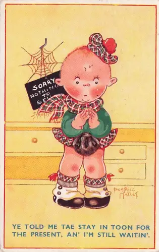 Künstler-AK Beatrice Mallet: Kleiner Schotte im leeren -795344