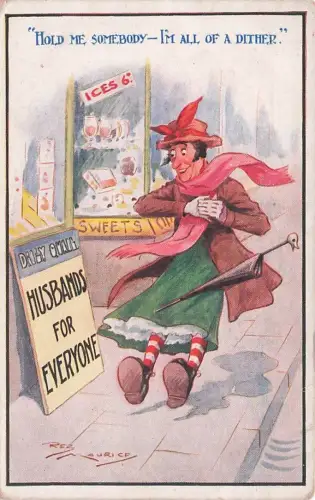 POSTCARD REG MAURICE HUSBANDS FOR EVERYONE COMIC ARTIST -795026