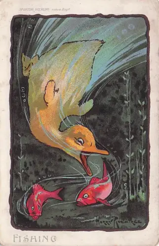 Postkarte mit dem Titel "Sporting Ducking: Fishing -795188