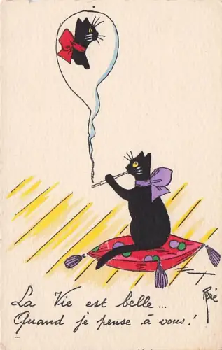 Künstler-AK Das Leben ist schön... Wenn ich an dich denke! -795334