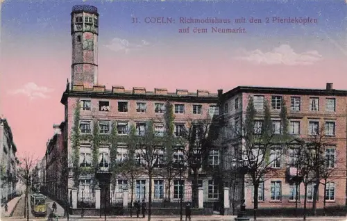 Koeln Stadt 1915 Richmodishaus mit den 2 Pferdekoepfen Neumarkt -795510