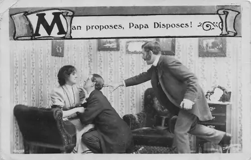 Postkarte eines viktorianischen Liebespaares. Fotos prüfen -795062