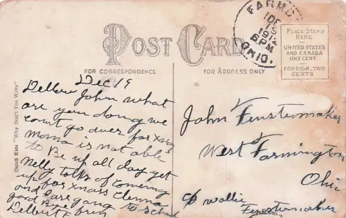 6 Postcard Group Dutch Kids - Letter Writing - Mail Box, Feather Quill, Clock -795426