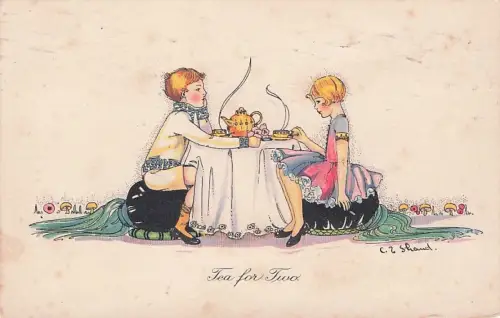 Künstler AK Tea for Two -795446