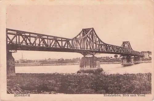 WESEL - BÜDERICH, Rheinbrücke nach Wesel, 1921 -795512