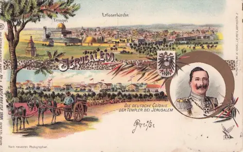 Jerusalem - Die deutsche Colonie der Templer - Kaiserreise 1898 - Litho -795642