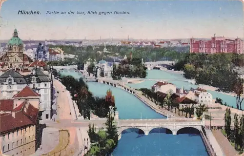 München Partie an der Isar Blick gegen Norden -795966