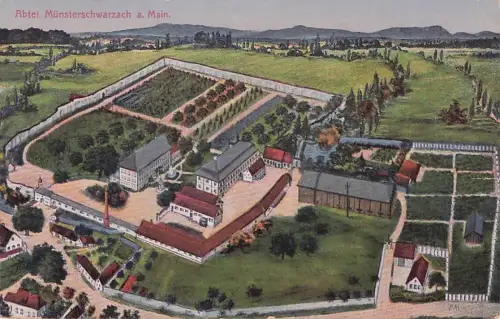 SCHWARZACH, Abtei Münsterschwarzach, Luftansicht, 1918 -796032