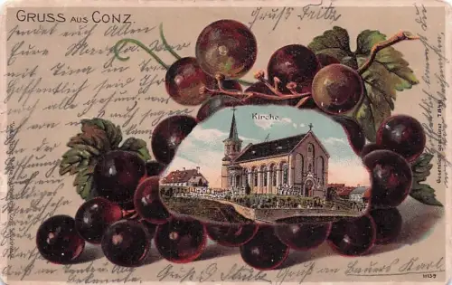 Passepartout-Lithographie GRUSS AUS CONZ -795838