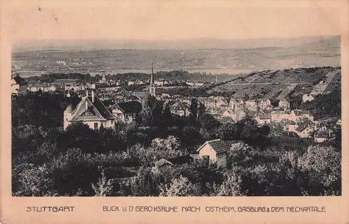STUTTGART BLICK V. D. GERO KSRUHE NACH OSTHEIM, GAISBURG & DEM NECKARTALE -796000