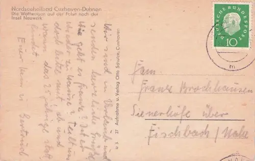 Ansichtskarte Cuxhaven Duhnen Nordseebad Wattfahrt mit Kutsche nach -795854