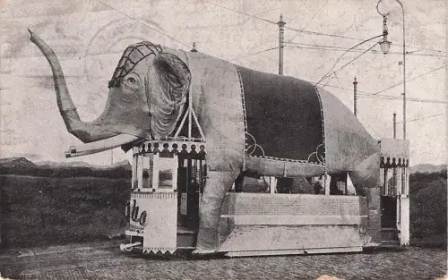 DELFT, NIEDERLANDE ~ WAGEN MIT GROSSER ELEFANTENDEKORATION ~ ca. 1904-14 -796062