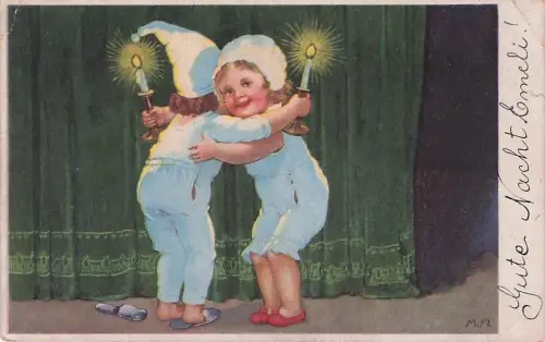 Künstler Ansichtskarte., Kinder, Kerze -796054