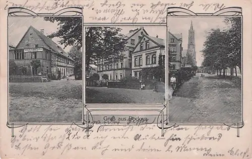 Ak Bockwa Zwickau in Sachsen, Teilansichten, Gasthof, Straßenpartie -796142