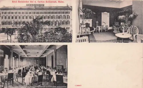 Ak Mainz am Rhein, Hotel Rheinischer Hof, Carlton Restaurant -796342
