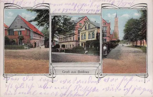 Ak Bockwa Zwickau in Sachsen, Teilansichten, Gasthof, Straßenpartie, Kirche, Gebäue -796100