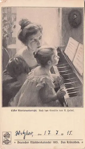 Erster Klavierunterricht. Nach dan Cemälde von A. Halmi. -796186