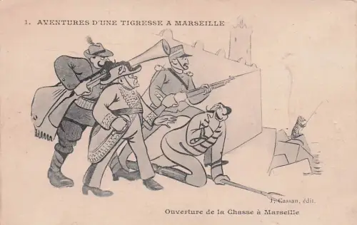 Künstler-AK sign. I. Cassan: Marseille, Les Aventures d`une Tigresse, -796182
