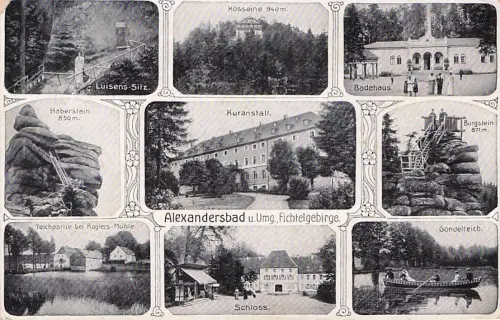 AK Alexandersbad / Fichtelgeb., Luisens-Sitz, Kuranstalt, Schloss, -796228