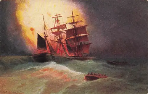 Explosion der Kohlenladung - Mannschifft in Seenot -796326