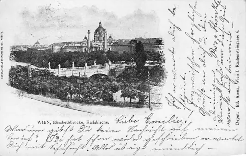 WIEN, Elisabethbrücke, Karlskirche. -796250