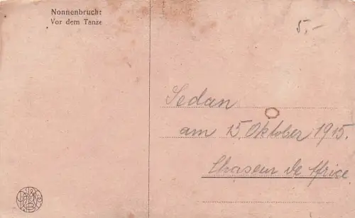 AK Vor dem Tanze, nach Max Nonnenbruch, Tänzerin mit nackter Brust -796304