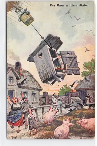 Künstler-AK A. Thiele: Des Bauers Himmelfahrt, Bauer -796330