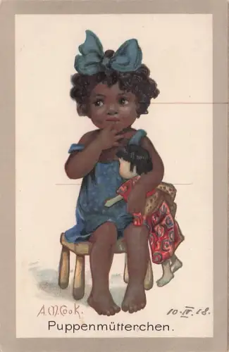 Künstler-AK sign. A. M. Cook: Puppenmütterchen. -796334
