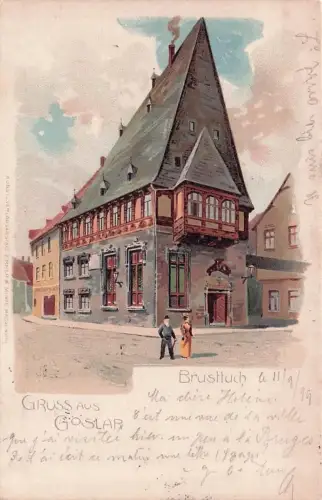 Lithographie Goslar, Brusttuch und Leute -796382