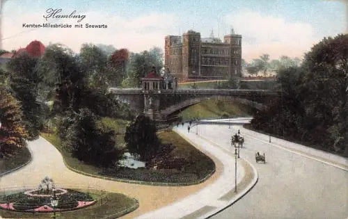 Ak Hamburg St. Pauli, Kersten Miles Brücke, Seewarte und Helgoländer -796434