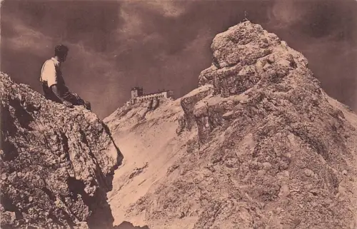 Zugspitze Ostgipfel Westgipfel Bergwanderer -796604