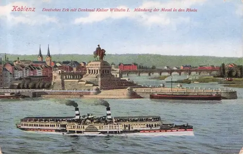 Rheindampfer am Deutschen Eck Koblenz * ca. 1910 -796694