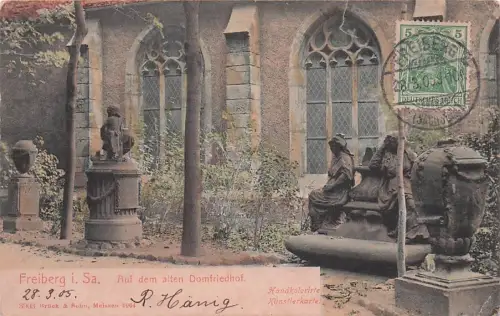 Brück & Sohn Meissen, Ansicht Freiberg i. Sa., Partie auf dem alten -796606