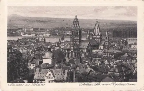 Mainz Rhein vom Stephansturm / Mainz Rhein /Mainz Stadtkreis -796626