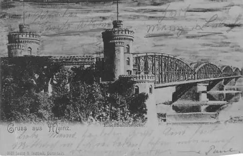 AK / Ansichtskarte Mainz Rhein Eisenbahnbruecke -796708