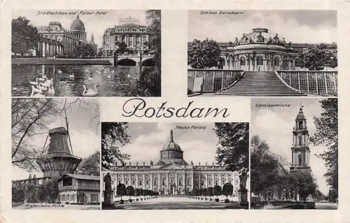 AK Potsdam, Stadtschloss und Palast-Hotel, Schloss Sanssouci, -796636