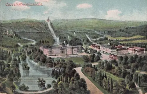 AK / Ansichtskarte Wilhelmshoehe Kassel Gesamtansicht Schloss Herkules Litho Kat. Kassel -796728