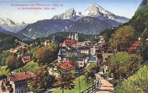 Berchtesgaden Panorama mit Watzmann und Schönfeldspitze 1920 -796502