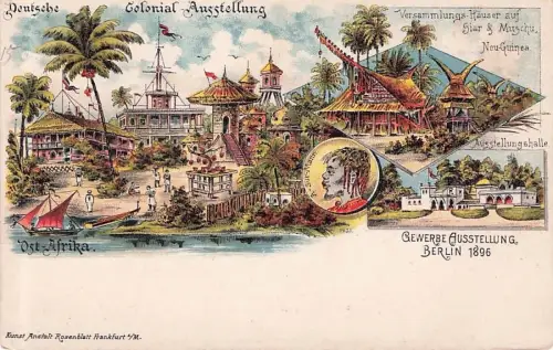 Litho AK Berlin MB Colonial Ausstellung Guinea DSWA 1896 -796790