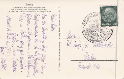 Funkturm Berlin Ausstellungshalle Deutschlandhalle Kat. Gebaeude -796726